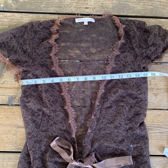 Rebecca Taylor Short Sleeve Sheer Lace Top - Picture 10 of 12